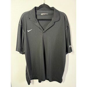 Nike Golf Polo Mens XL Short Sleeve Black/White Contrast Stitching Company Label